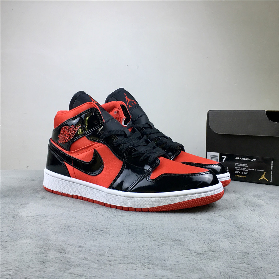 Air Jordan 1 Mid WMNS Black Red Shoes - Click Image to Close